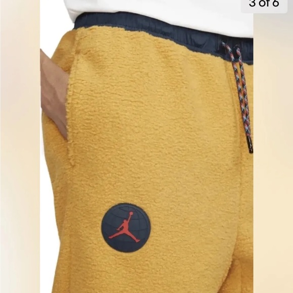 Air Jordan Mountainside Fleece Pants Pollen Yellow Mens - Picture 4 of 5